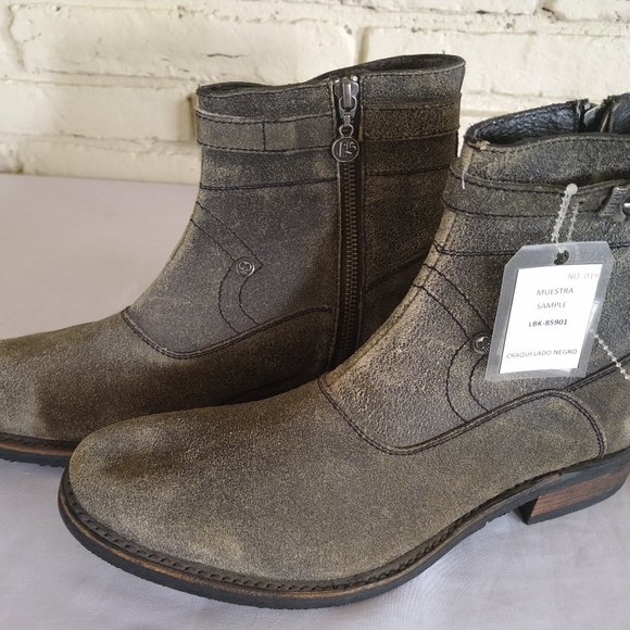 Liberty Biker Low Side Zip BOOTS Leather Suede main image 7